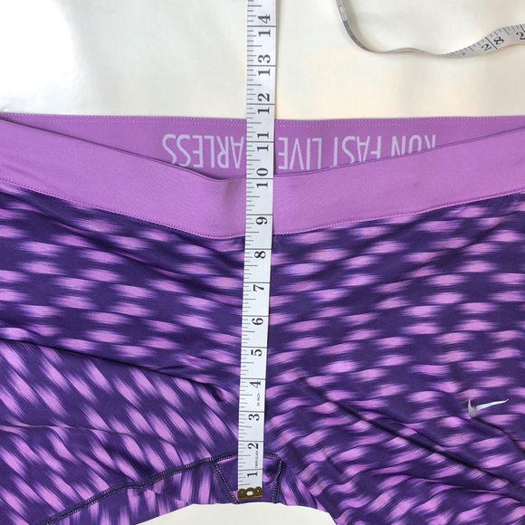Nike Purple Dri Fit Run Fast Live Fearless Workout Leggings With Back Pocket - Picture 13 of 16